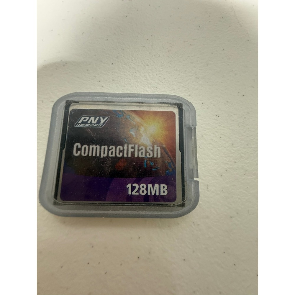 PNY 128MB CompactFlash Memory Card CF THNCF128MMA Vintage Digital Camera Storage